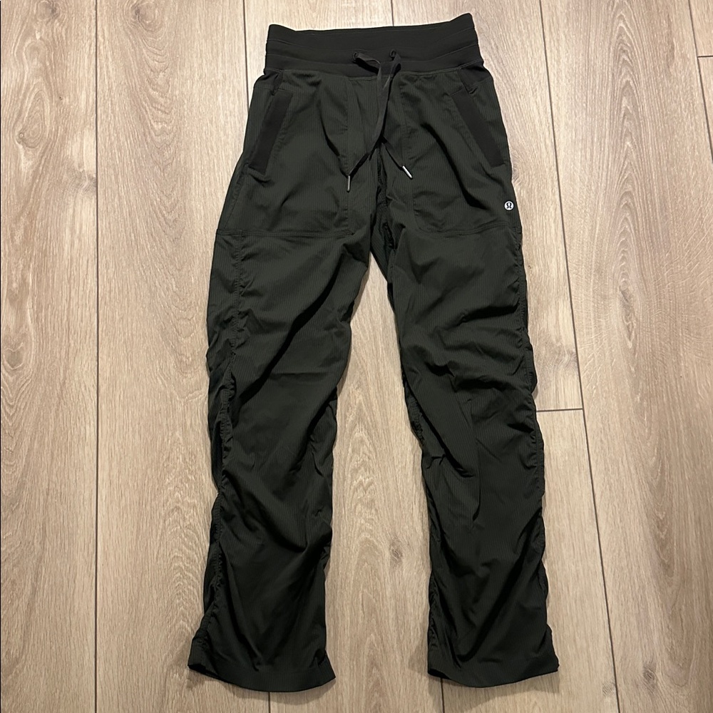 Army green Lululemon athletic pants